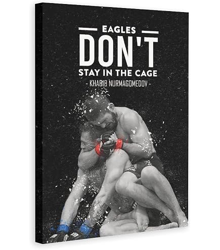 Poster Toile Khabib Nurmagomedov - Décoration Murale 30x45cm - Style Vintage Sans Cadre - Pour Salon, Chambre