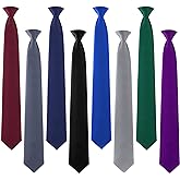 Janmercy Clip on Tie for Men 20 inch Solid Skinny Formal Neck Tie Pretied for Office School Wedding Business Uniforms