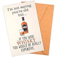 Humor Whiskey Birthday Card for Men, Funny Happy Birthday Card with Envelope Paper Greeting Cards for 40th 50th 60th 70th 80t