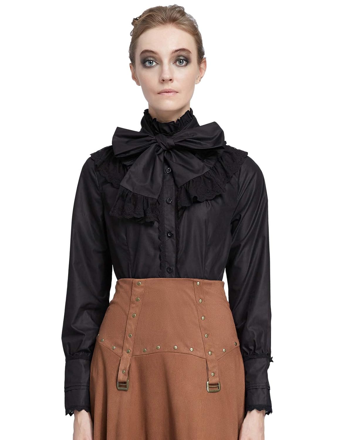 Amazon Camisa Con Pajarita Mujer Camisa Blanca Mujer Manga Larga