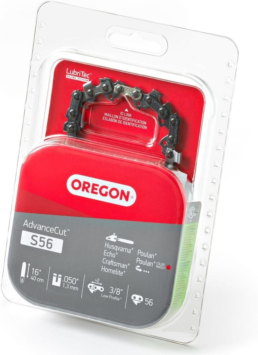 Oregon S56 AdvanceCut Chainsaw Chain for 16-Inch Bar, Fits Echo CS-400, CS-310, CS-352 and CS-370, Poulan 2150 and 3816, Makita EA4300F40B, Ryobi RY3716 and more; 56 Drive Links: Garden & Outdoor
