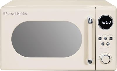 Russell Hobbs Retro 20L Cream Microwave 800W 8 Auto Cook Settings