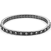 HZMAN Stainless Steel Skull Cuff Bracelet Gothic Wide Bangle One Size Fits Most Men Women