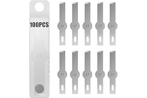 Headley Tools #17 Hobby Knife Blades(Pack of 100),Art Blades Cutting Tool with Storage Case for Craft, Hobby, Scrapbooking, Stencil