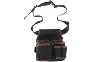 Electrician Tool Bag Waist Pouch - Multifunctional Belt Storage Holder with Strap, Black