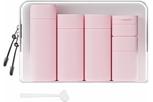 Suteng Travel Bottles for Toiletries, 5 Pack Travel Size Containers, TSA Approved Leak Proof - Silicone Toiletry Containers with Clear Bag for Shampoo, Conditioner & Lotion, Travel Essentials