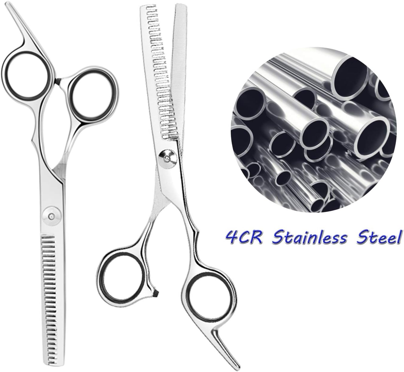 ESSOY Professional Thinning Shears Hair Cutting Teeth Scissors(6.7-Inches),Stainless Steel Haircut Scissor with Fine Adjustment Screw for Home Salon,Barber Hairdressing Scissor for Women Men Kids - Image 5
