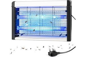 20W Electric Indoor Bug Zapper UV Bulbs –3500V Mosquito and Fly Zapper for Kitchens, Bedrooms, Living Rooms, and Covered Spac