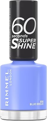 Rimmel 60 Seconds Super Shine Nail Polish 856 Blue Breeze Quick-Dry 8ml