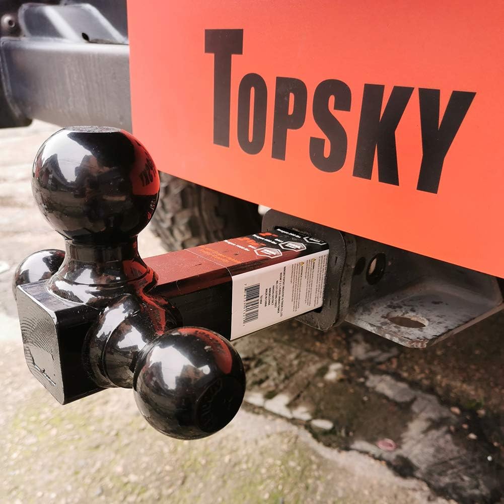 TOPSKY Trailer Hitch Mount Tri Ball Hitch, 1-7/8",2"&2-5/16" Trailer Ball, Black Ball Hitch, Hollow Shank,TS2004: Automotive