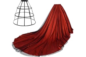 BPURB Bridal Satin Skirt with Full Long Train and Petticoat Tulle Skirt for Wedding Length 85" Waist 27.55"-47.24"