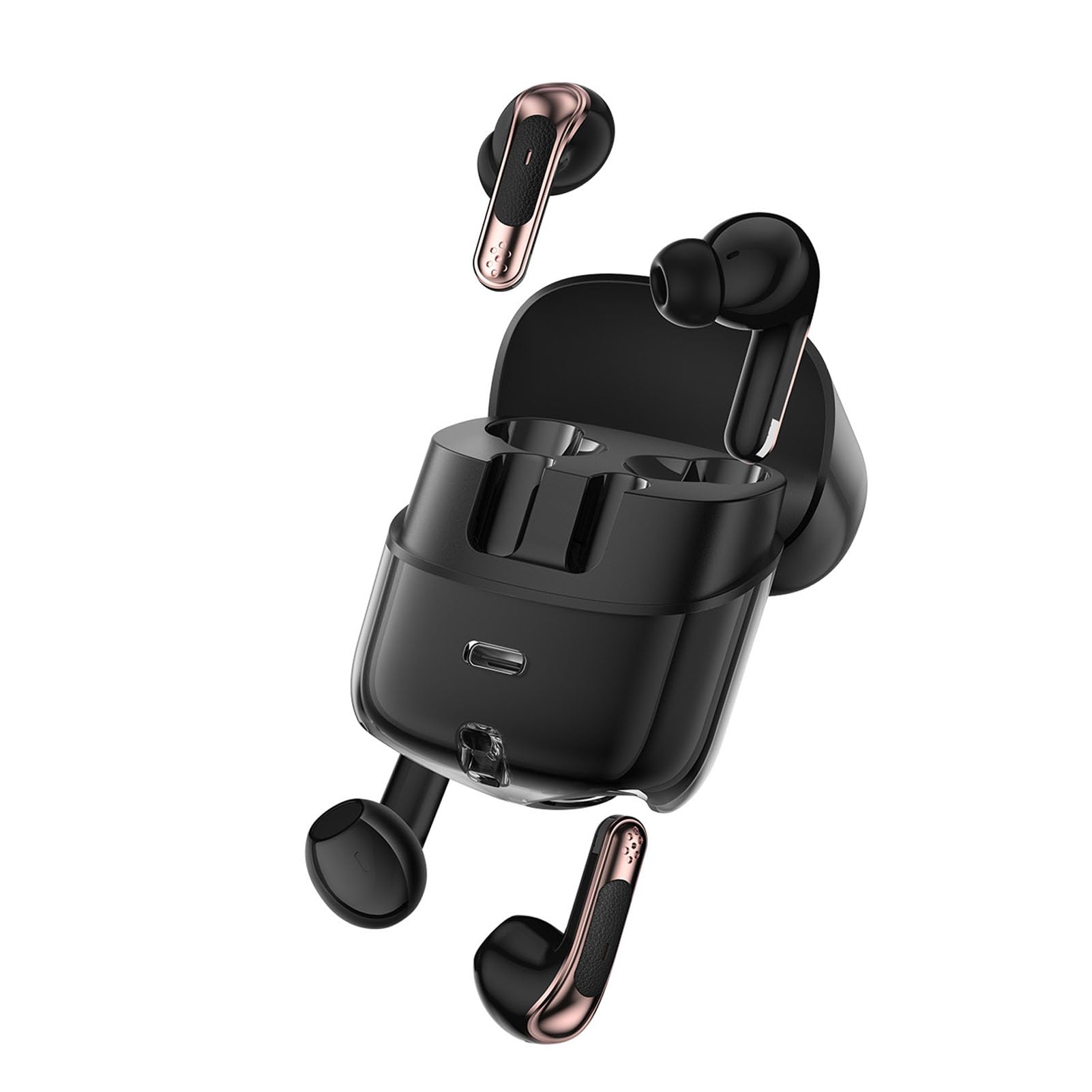 Photo 1 of LICAEVEY Two Pairs of Dual Touch Cordless Audio Earphones, LED Display Couple Earbuds, Bluetooth 5.4 Deep Bass Sound in Ear Earphones, for Couples Two Person (Black)