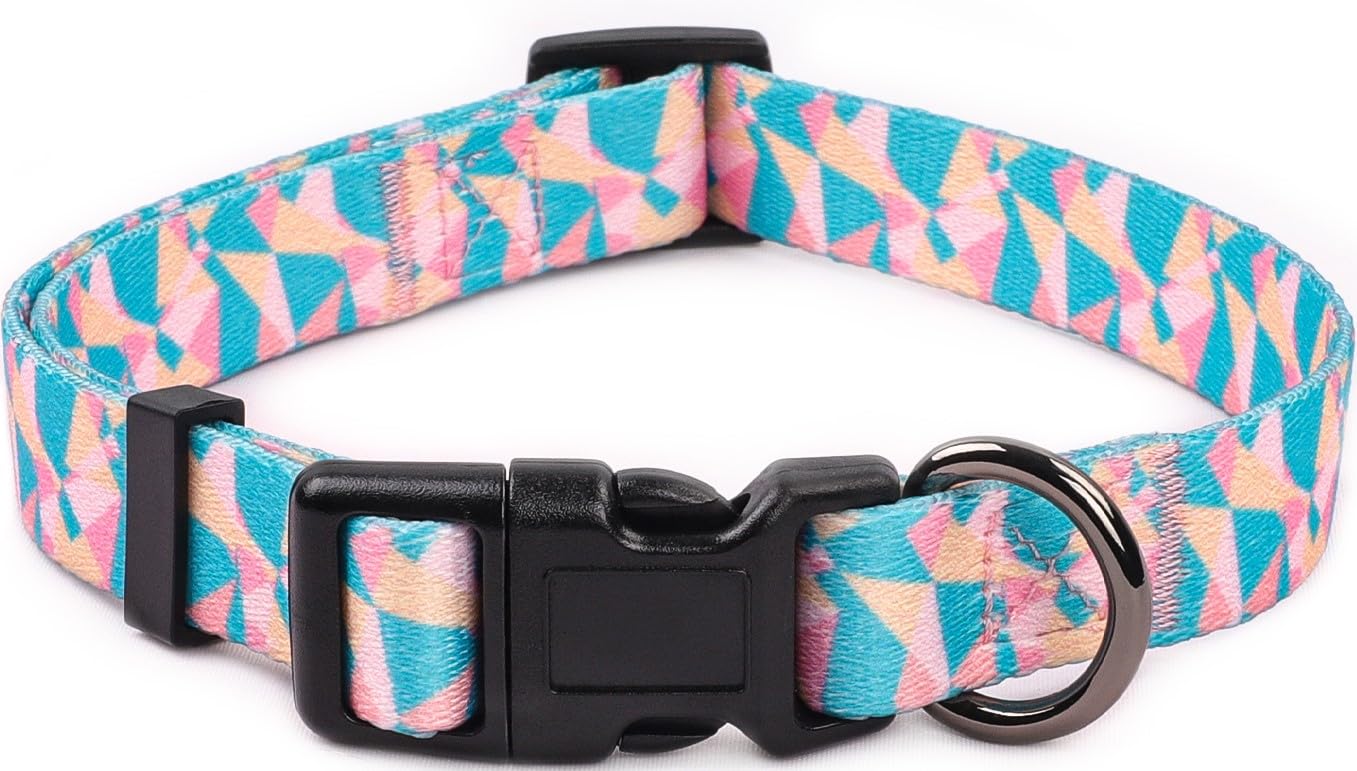 COSYHOMELONDON Dog Collar for Small Dogs, Cute Small Medium Large Dog Pet Collar, with Patterns, Soft Adjustable for Boy Girl Female Male Puppy Dog Collar (stripe, s)