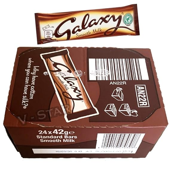 Full Box Of Galaxy Standard Chocolate Bars Galaxy Smooth Milk 24