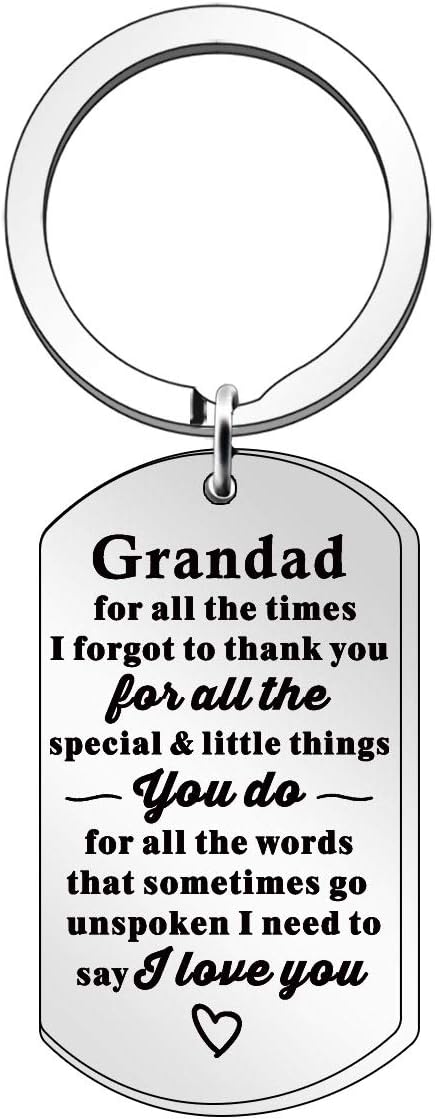 JETTOP Grandad Gifts from Grandchildren -Gifts for Grandad Birthday Christmas Fathers Day Gift, Silver