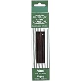 Winsor &amp; Newton Artist Vine Charcoal Sticks, Soft, Box of 3 Sticks | Carefully Selected for Uniformity Without Imperfections, For Artists' Use, Baked for Consistent Intensity