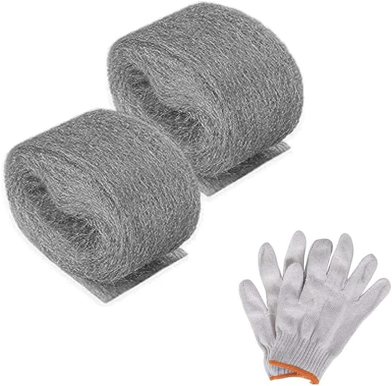 Goodening 2 Pack Steel Wool Rodent Control 0000 Coarse Wire Fill Gaps Blocker