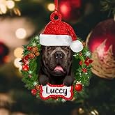 Personalized Cane Corso Christmas Ornaments, Christmas Tree Ornaments, Unique for Dog Lovers and Owners, Custom Acrylic 2D Flat Shape for Tree Décor