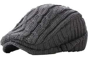 POCADRI Winter Knitted Newsboy Hat for Women Men Vintage Thick Beret Ivy Cap Warm French Style Flap Hats Ear Pretection