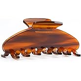 MAORULU Large Acetate Hair Claw Clip for Women Girls, 4 Inch Cute French Banana Clip for Thick & Thin Hair, Vintage Jaw Clips Styling Accessory, Tortoise Brown
