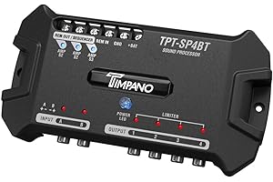 Timpano TPT-SP4BT Bluetooth DSP 4 Output Channel- Full Digital Signal DSP Car Audio Processor - Built-in Voltmeter and Remote Relay