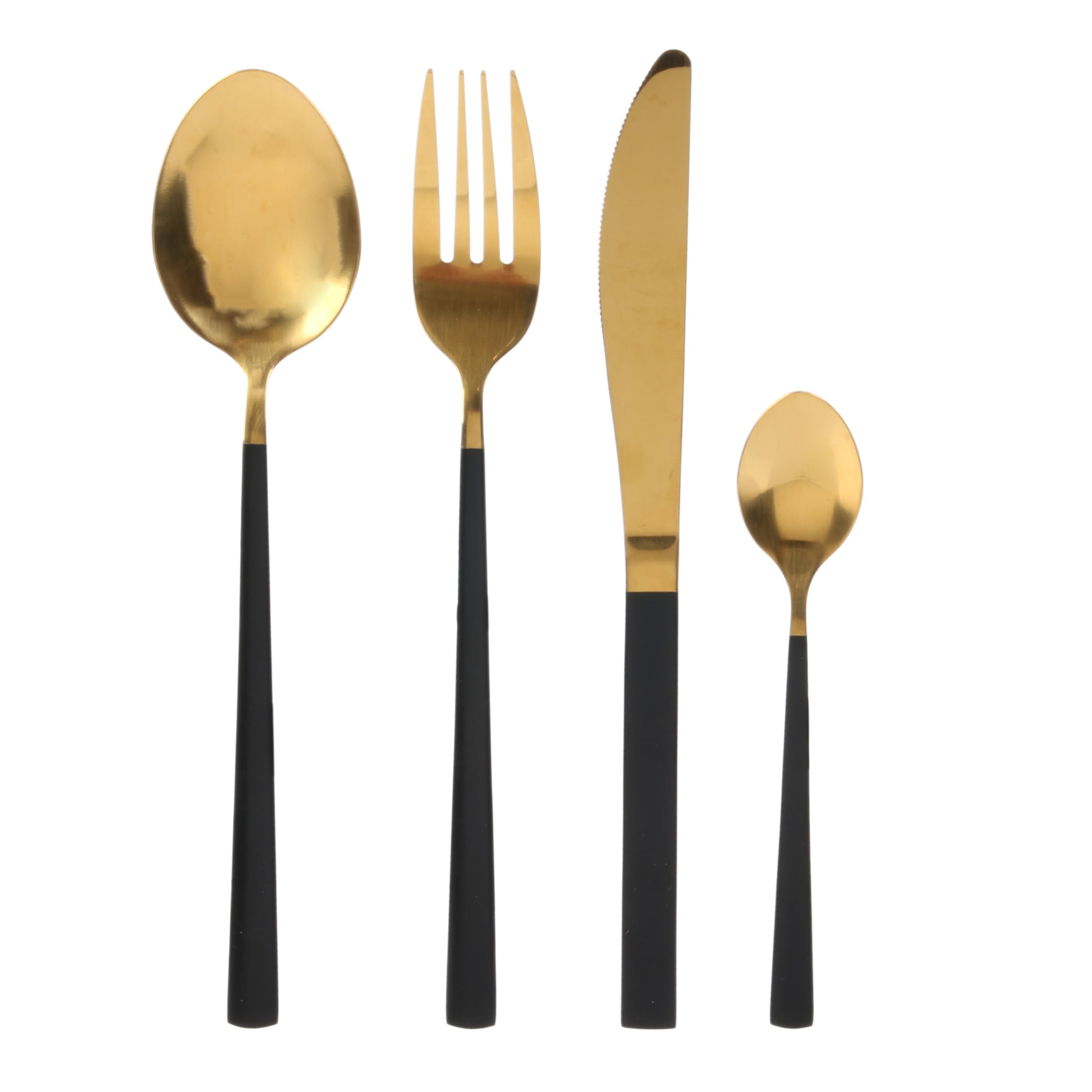 16-Piece Design Cutlery Set Copper with Black Handles
