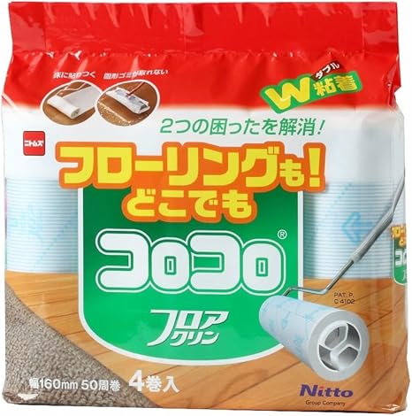 Amazon コロコロ フロアクリン スペアテープ 4巻入 フローリング カーペット 畳 ビニール床用 C4102 粘着式クリーナー オンライン通販