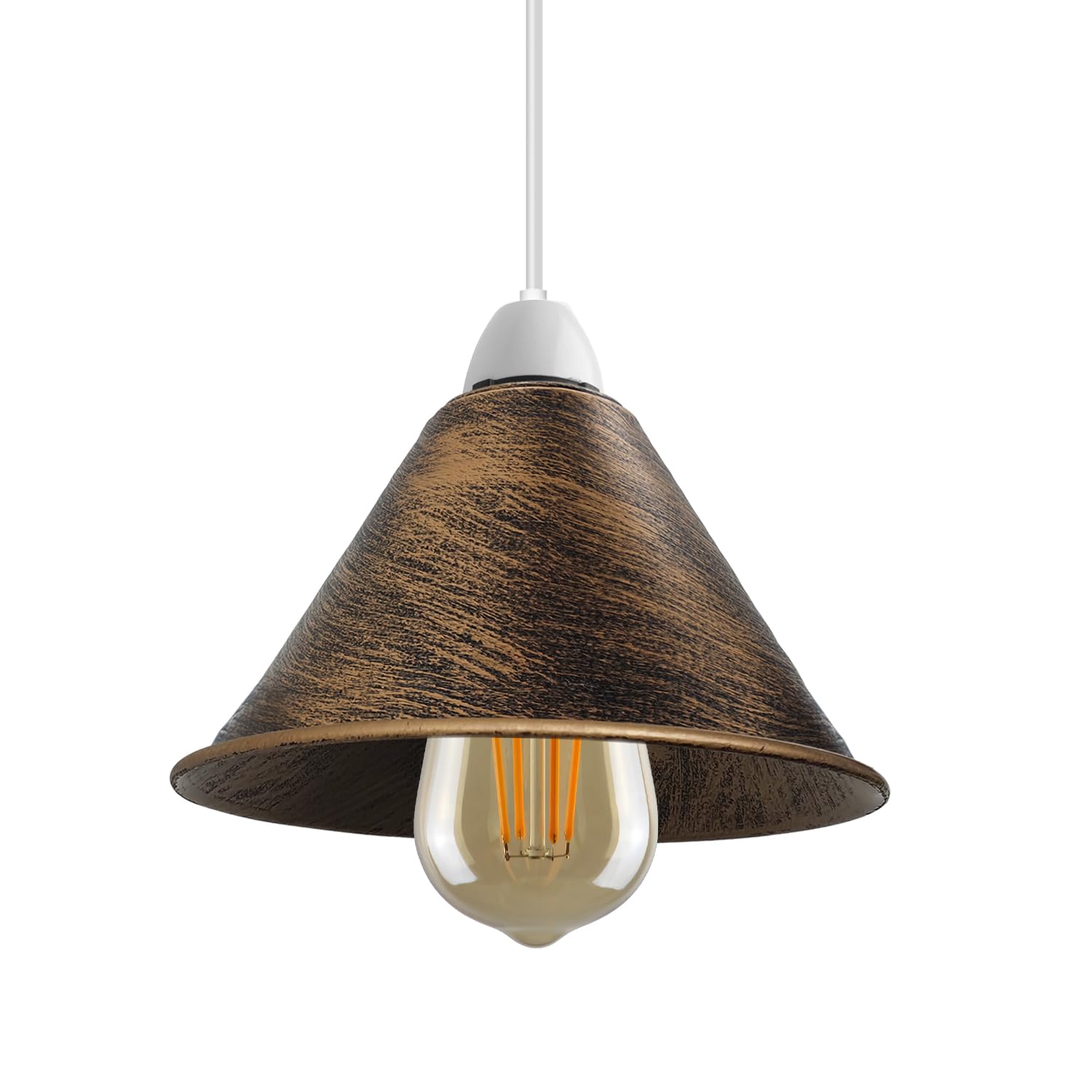 LEDSone Brushed Copper Metal Lamp Shades,18cm Light Shade Modern Lampshades for Ceiling Lights Table Lamps and Floor Lamps, Easy Fit Rustic Pendant Light Shades Ceiling for Living Room, Bedroom — image 1