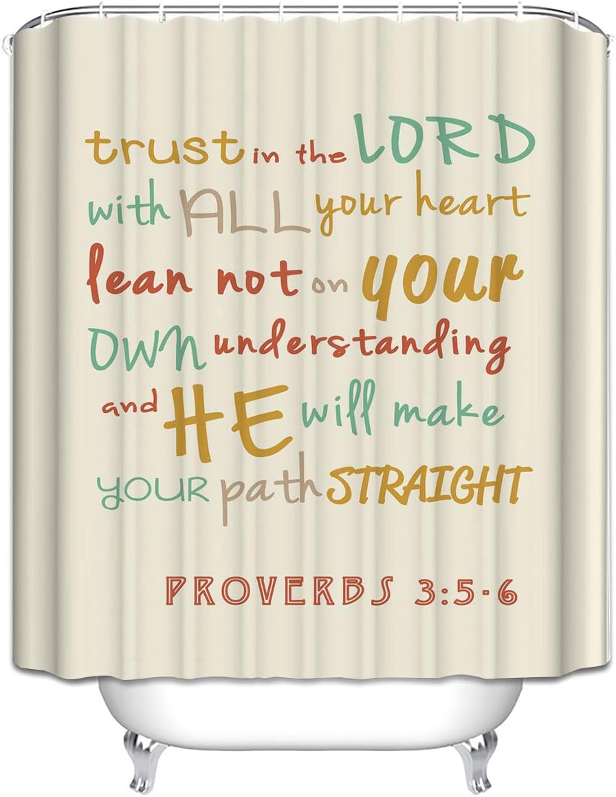 Religious Christian Bible Verse Trust Shower Curtain