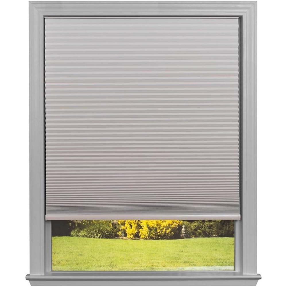 Photo 1 of **BEND DAMAGE**Redi Shade No Tools Easy Lift Trim-at-Home Cordless Cellular Blackout Fabric Shade Natural, 36" W x 64" L, (Fits windows 19"- 36")