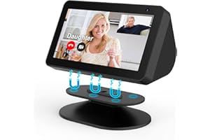 PlusAcc Stand for Echo Show 5 (1st Gen & 2nd Gen) and Show 8 (1st Gen & 2nd Gen) - Adjustable Alexa Holder Stand Accessories, Tilt Function, Anti-Slip Base, Black (Not for 3rd Gen)