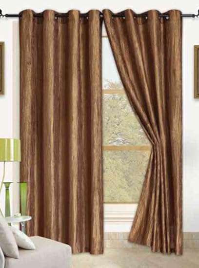 Amazon Com Anitque Gold 2 Pcs Brown Crushed Satin Window Curtain