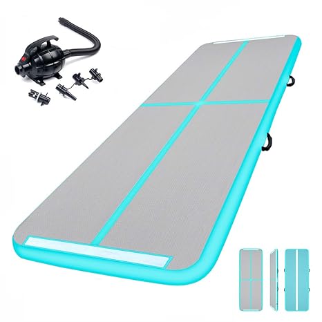 Clevr Inflatable Gym Air Track Gymnastics Tumbling Mat Sea