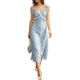 RIHOAS Boho Midi Floral Dress - Elegant Flowy Sundress | Formal-Inspired Outfit for Wedding Guest | Christmas Party Dress