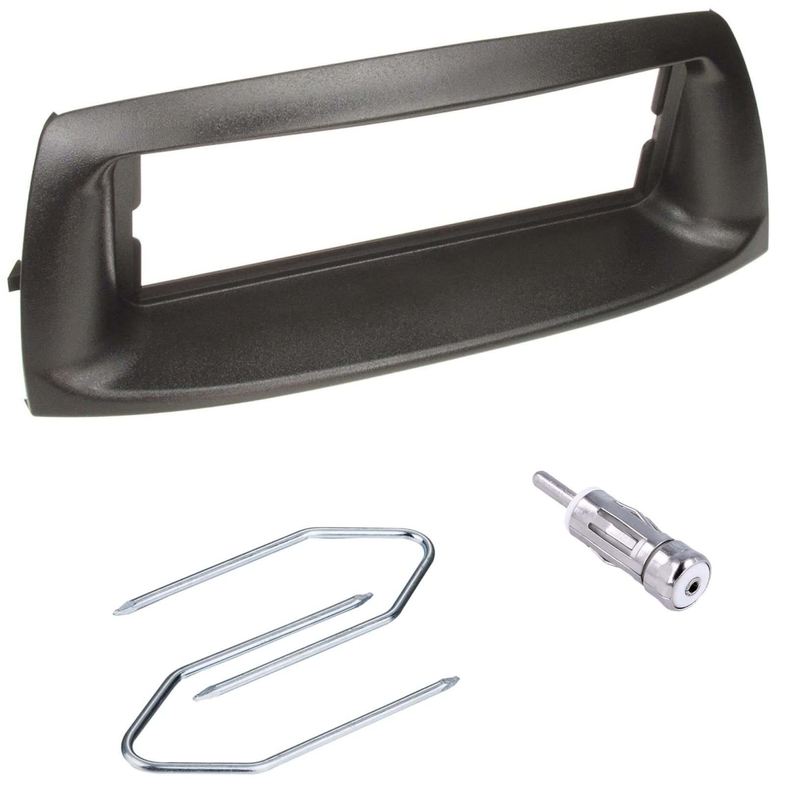 Sound-way Single DIN Car Radio Installation Kit, 1 DIN Front Panel Frame, Facia Adaptor, Antenna Adapter, Release keys, compatible with Fiat Punto 2,3