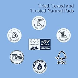 100% Large Organic Pads for Women, Ultra Thin Heavy