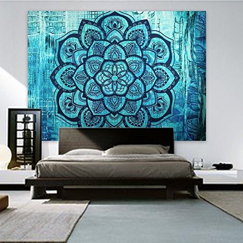 Pertongty Indian Flower Elephant Mandala Tapestry Wall Hanging Bedspread Throw Hippie Boho Decoration (Large/80" x 60", Pattern 11)