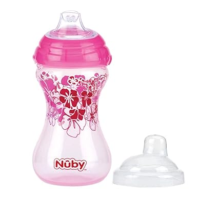 Nuby - Auslaufsicherer Trinklernbecher Easy Grip aus der Designer Serie - Rosa - 300ml - 6 Monate