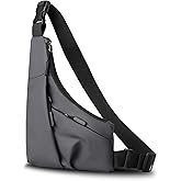 Sling Bag for Women Men, Anti Theft Crossbody Bag, Lightweight Small Leather Shoulder Bag Purse,Adjustable Strap Waterproof Chest Bag for Phone Passport Casual Outdoor Sport Travel Backpack Fanny Pack