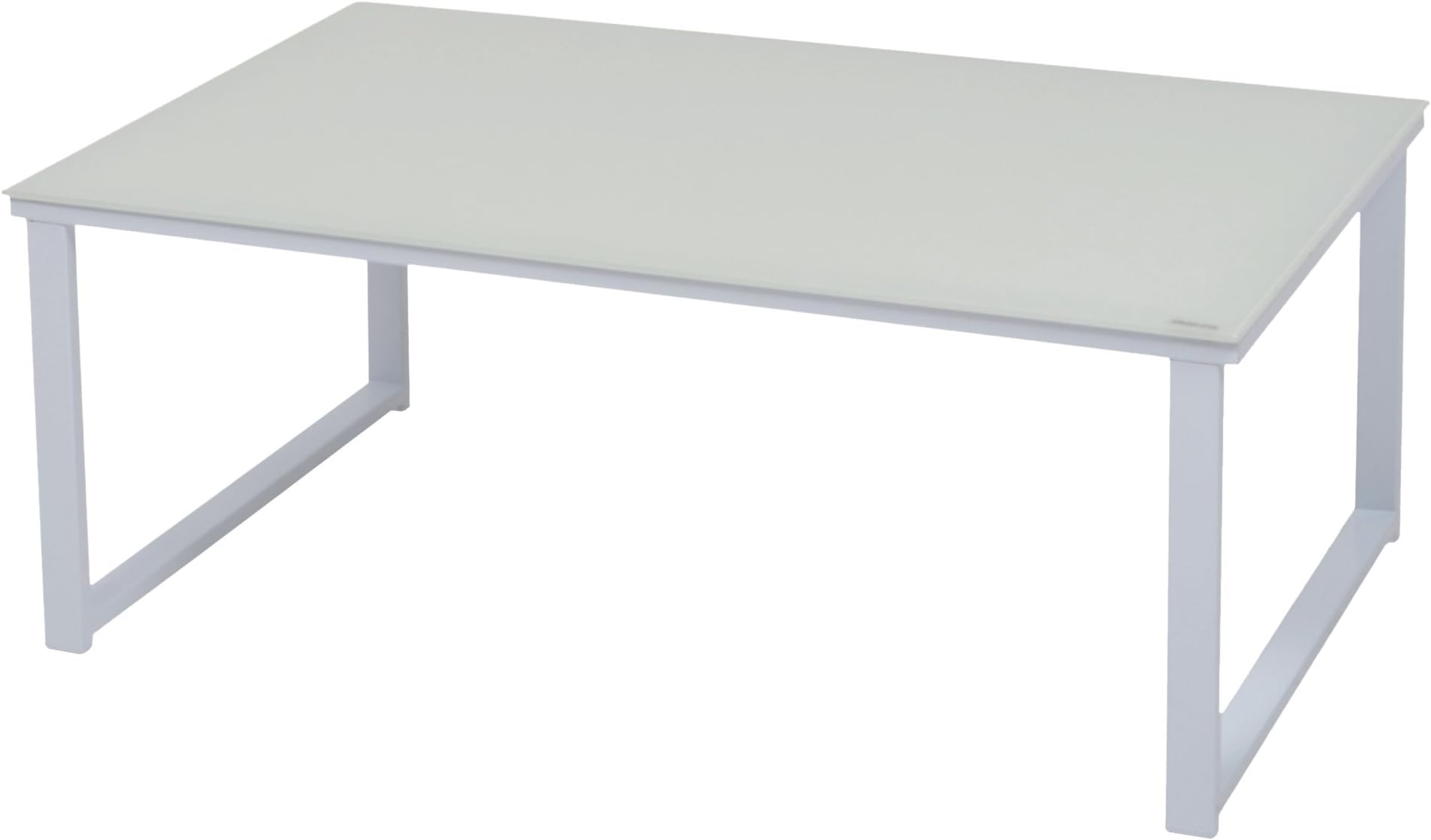 roomscape More Design MOUSE-TB-H35-BC Low Table Powder Coated Metal/White Tempered Glass 80 x 50 x 32 cm