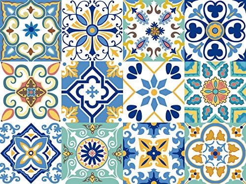 GSS Designs 24 PC Pack (12PC X2) Bathroom &amp; Kitchen 6x6 Inch Vinyl Tile Decals Peel and Stick Backsplash Tile Stickers Wall Sticker Stairs Decals