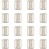 SUPERFINDINGS 16 Sets Bra Rhinestone Clasp Bra Buckles Front Closing Bra/Bikini Hook 19x13.5mm Replacement Hook Clasp Part 19x13.5mm Bra Clip Hook for Bramaking Swimsuit Clothes