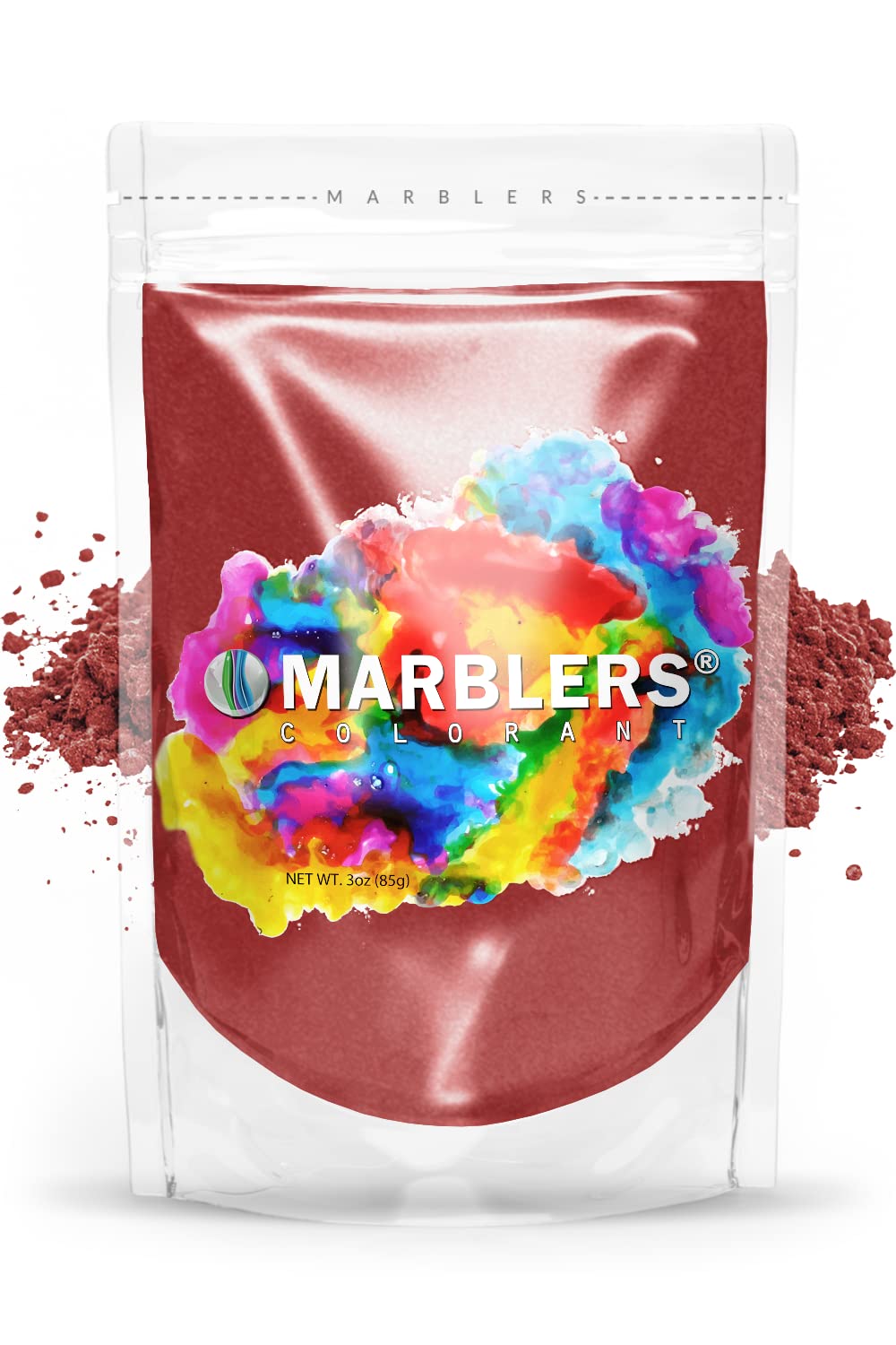 MARBLERS Red Mica Powder [Deep Red] 3oz (85g) | Cosmetic Grade | Epoxy Resin Pigment | Dye | Non-Toxic, Vegan, Cruelty-Free | Lip Gloss, Nails, Body Butter | Bath Bomb, Candle & Soap Making