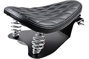 ASTRA DEPOT Motorcycle 3" Synthetic Leather Diamond Solo Seat w/Springs + Sliding T-Bar + Swivel Bracket Mounting Kit