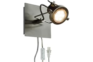 DINGLILIGHTING DLLT Led Ceiling Spotlight, Adjustable Wall Mount Lamp, Plug-in Track Light Kit Lighting for Bedside, Headboard Picture, Bedroom, Kitchen, Living Room,Warm White