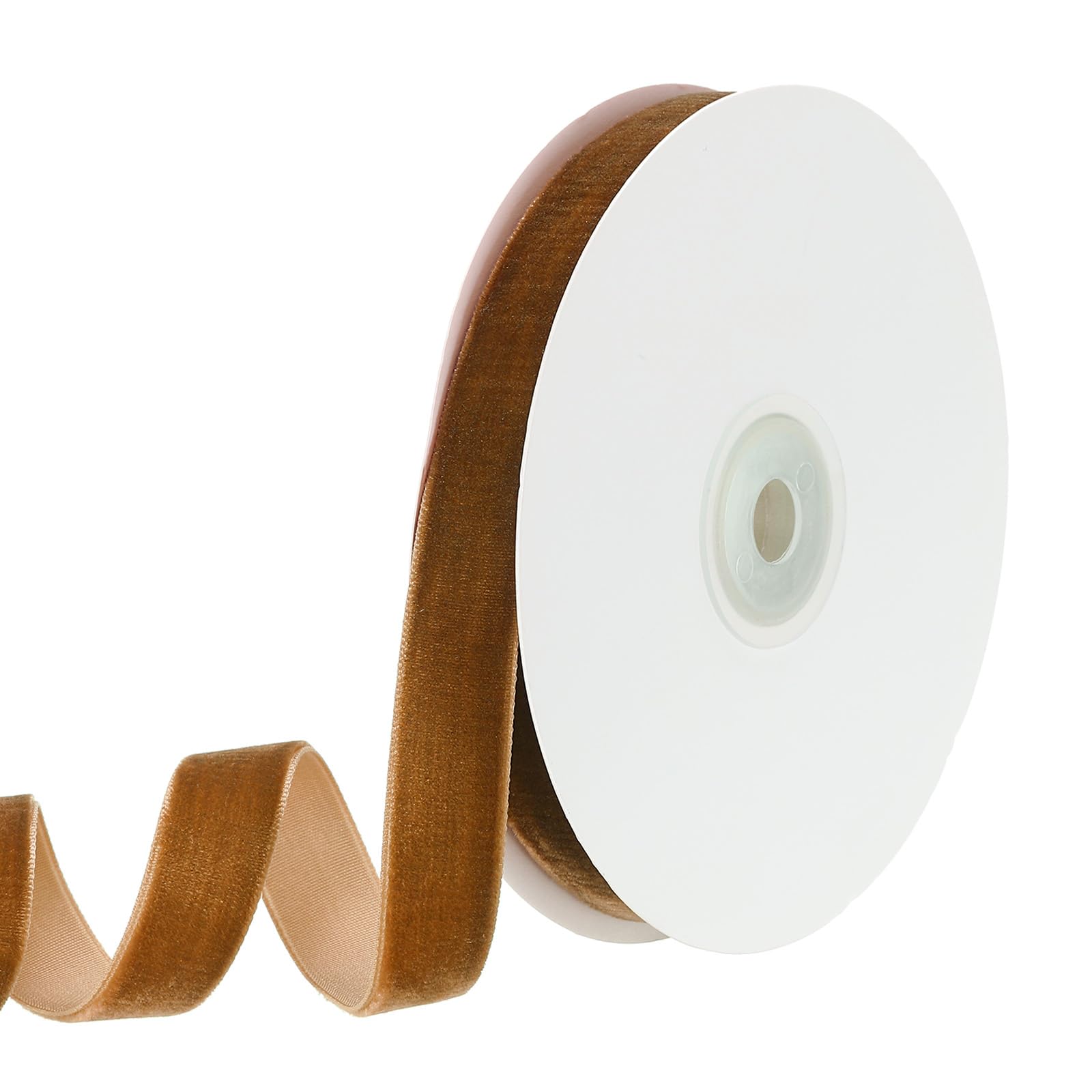 PATIKIL 0.63 Inch x 10 Yards Velvet Ribbons, Single Faced Vintage Velvet Ribbons Spool Perfect for Decor Gift DIY Wrapping Craft Wedding Hair Bow, Khaki