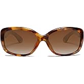 SOJOS Vintage Square Sunglasses for Women Polarized UV Protection Havana Frame SJ2111