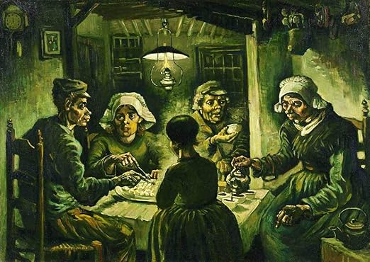 Amazon Co Jp Van Gogh ジャガイモを食べる人々potato Eaters 油絵 キャンバス 木枠なし 90x60 Cm 人物 絵画 複製画 印刷 美術品 壁掛け Home Kitchen