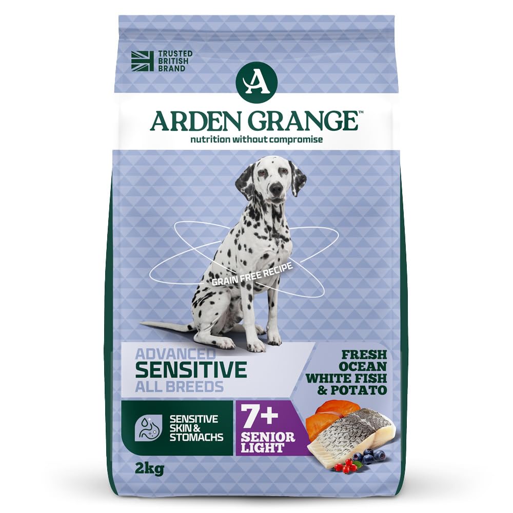 Arden Grange Sensitive Light/Senior Dry Dog Food, Clear, 2 kg (Pack of 1)