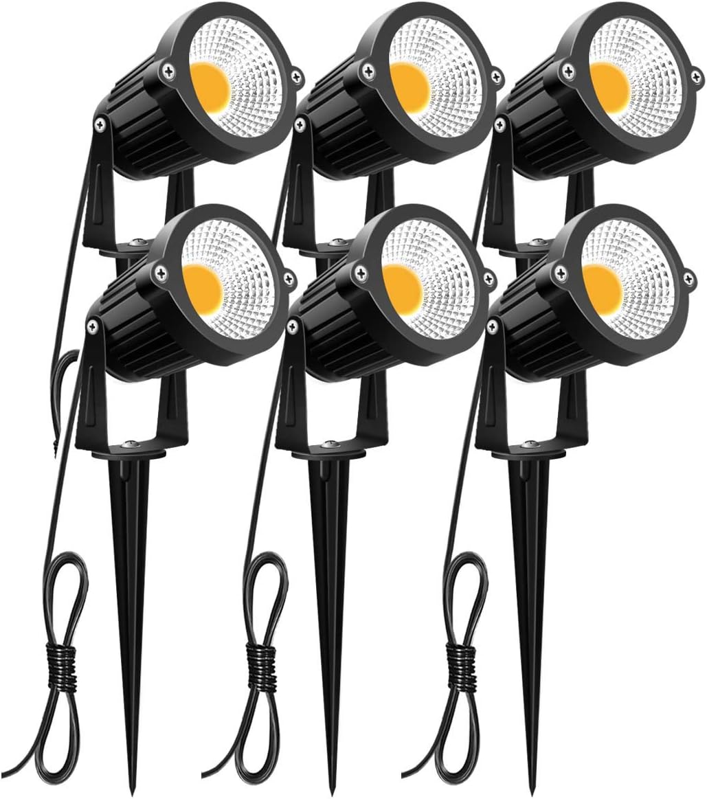 ZUCKEO Landscape Lighting 6W RGB Remote Control LED Landscape Lights 12V 24V Low Voltage Garden Pathway Lights, Waterproof 16 Color-Changing Decorative Lights for Indoors Outdoors(8 Pack) - - 